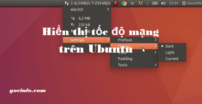 Hiển thị tốc độ mạng trên Ubuntu với Network Speed Indicator