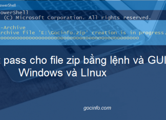 Cách đặt pass cho file zip trên Windows, Linux