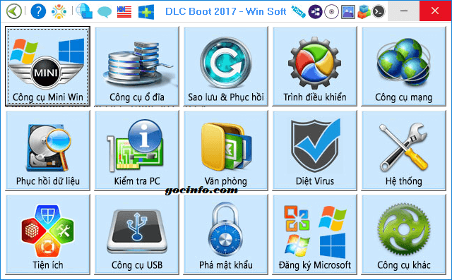 Những công cụ, phần mềm trong USB Boot DLC 2017