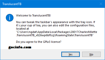 Làm thanh Taskbar trong suốt trên Windows 10