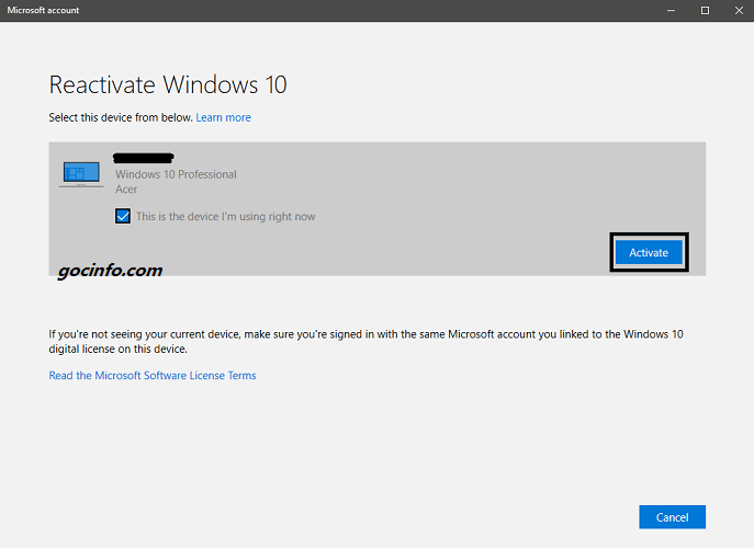 Lấy lại bản quyền Windows 10 khi thay ổ cứng, cài lại Win,..